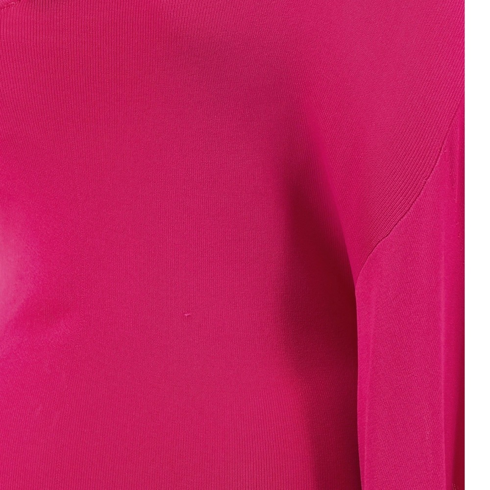 Zara Pink One Shoulder Cape Sleeve Knot Front Ribbed Knit Maxi Dress L 102-65 - Picture 14 of 16